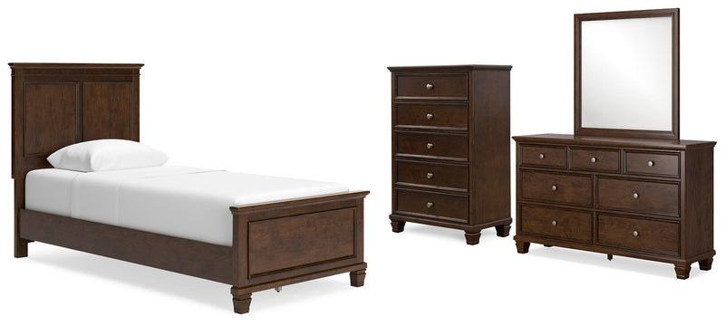 Juego de dormitorio de cama con paneles Danabrin