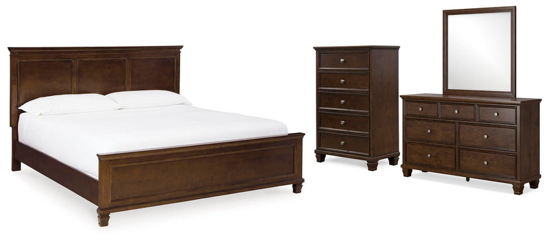Juego de dormitorio de cama con paneles Danabrin