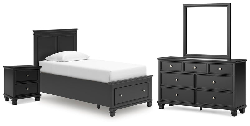 Juego de dormitorio con cama de almacenamiento Lanolee Panel