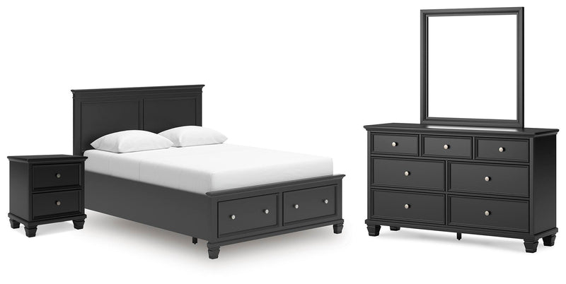 Juego de dormitorio con cama de almacenamiento Lanolee Panel
