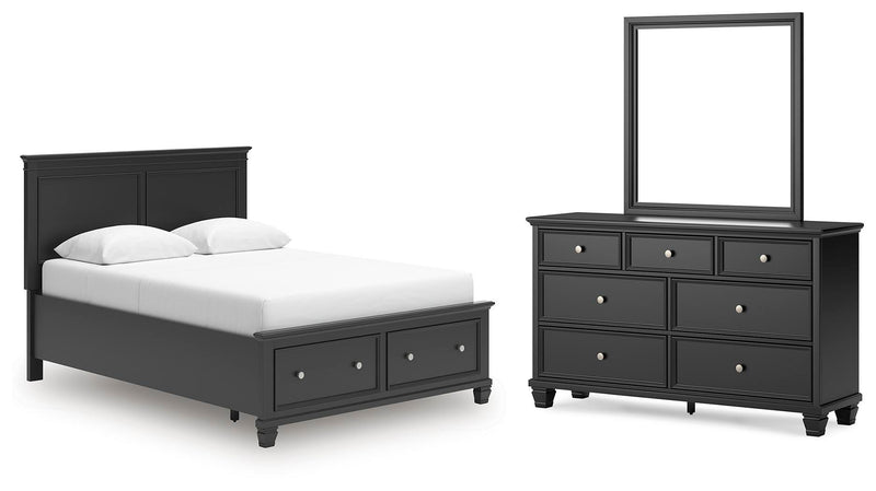 Juego de dormitorio con cama de almacenamiento Lanolee Panel