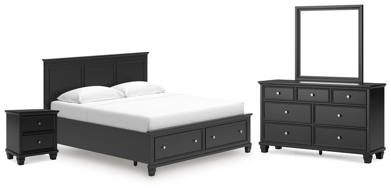 Juego de dormitorio con cama de almacenamiento Lanolee Panel