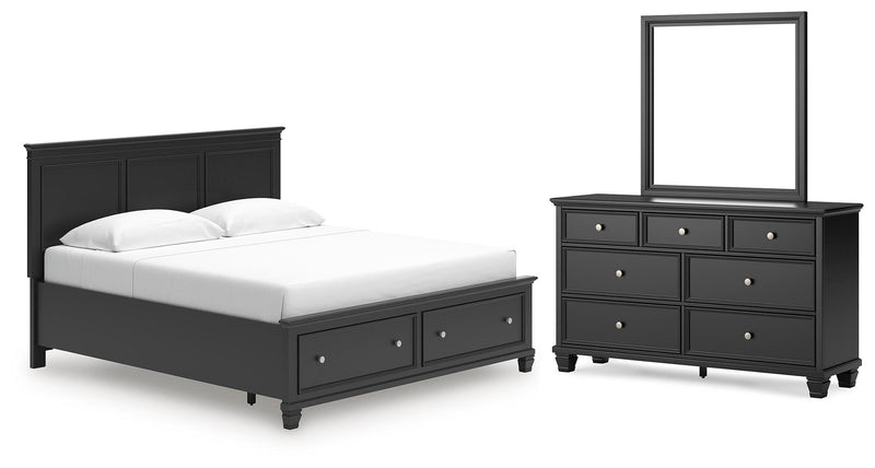 Juego de dormitorio con cama de almacenamiento Lanolee Panel