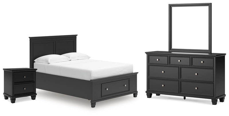 Juego de dormitorio con cama de almacenamiento Lanolee Panel