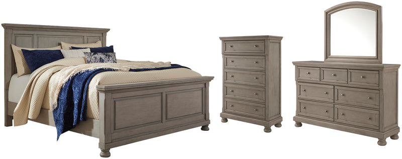 Juego de dormitorio con cama de paneles Lettner