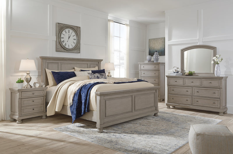 Juego de dormitorio con cama de paneles Lettner