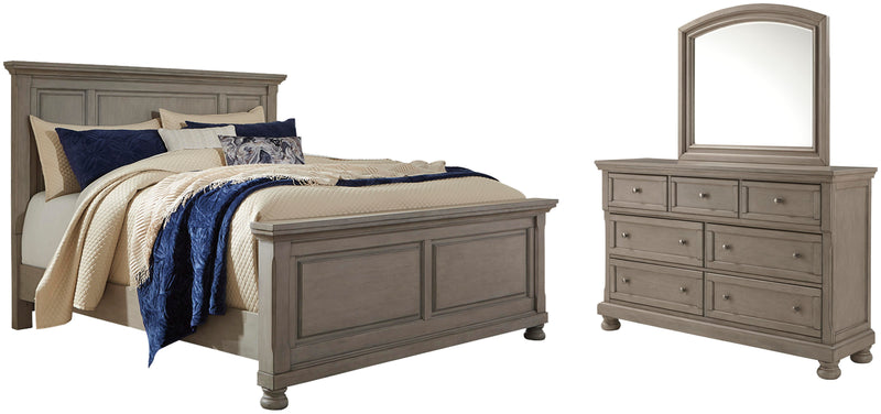 Juego de dormitorio con cama de paneles Lettner