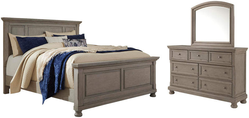 Juego de dormitorio con cama de paneles Lettner