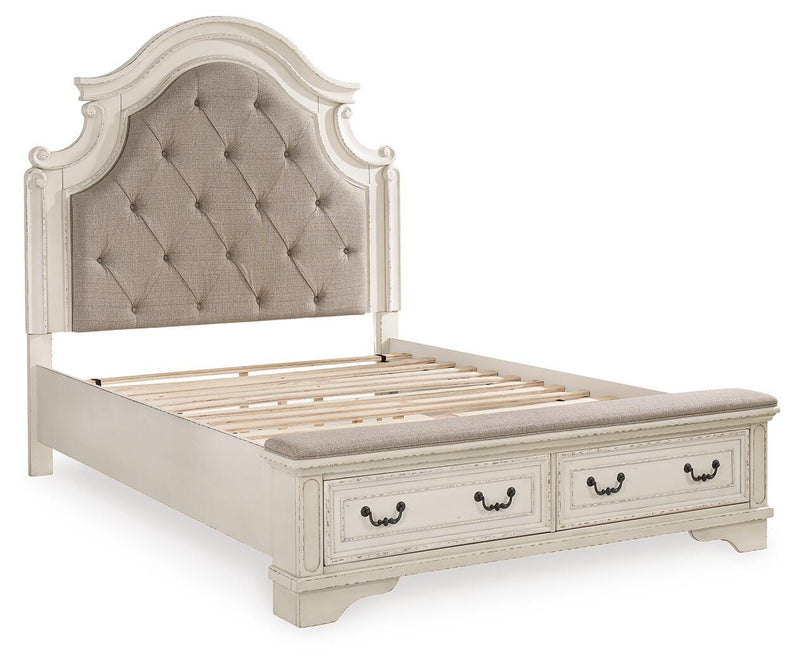 Cama tapizada con almacenaje Realyn