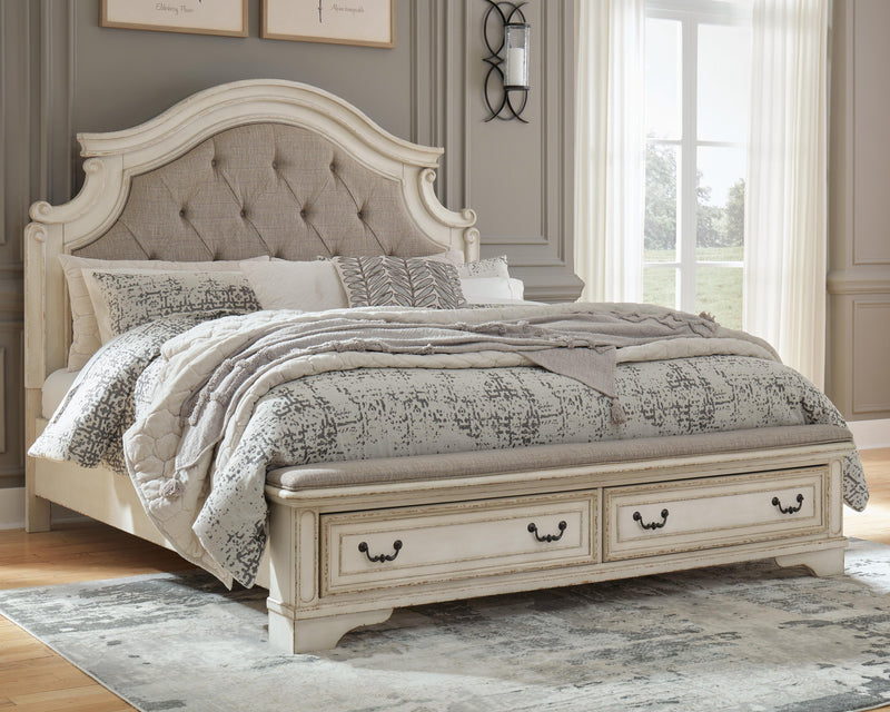 Cama tapizada con almacenaje Realyn