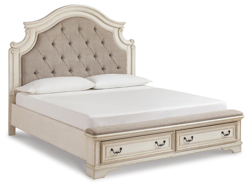 Cama tapizada con almacenaje Realyn