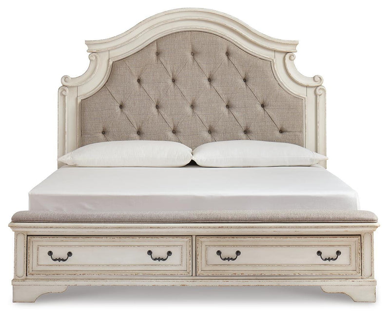 Cama tapizada con almacenaje Realyn