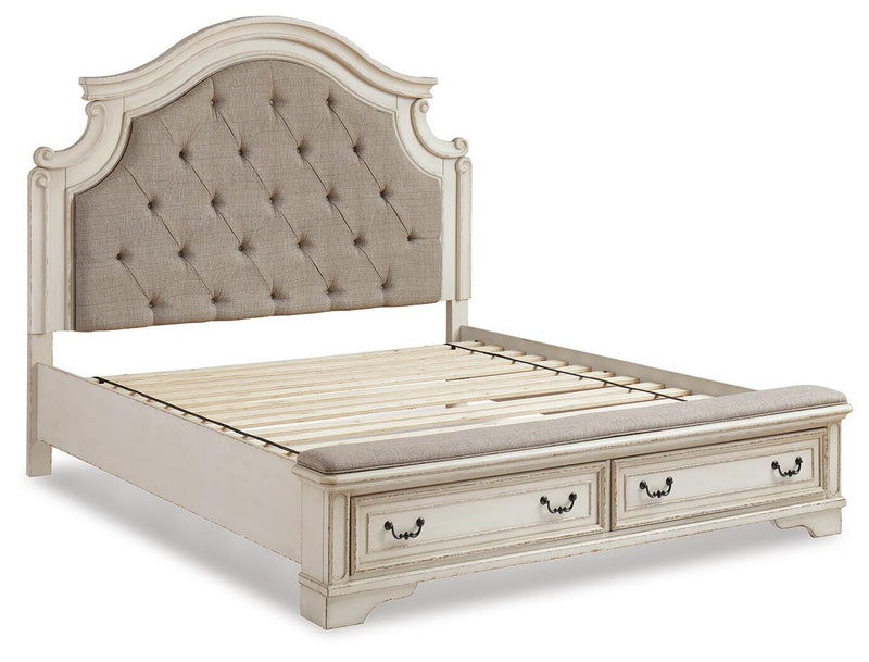 Cama tapizada con almacenaje Realyn