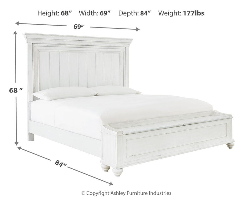 Kanwyn Panel Bed with Storage Bench