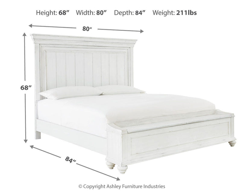 Kanwyn Panel Bed with Storage Bench