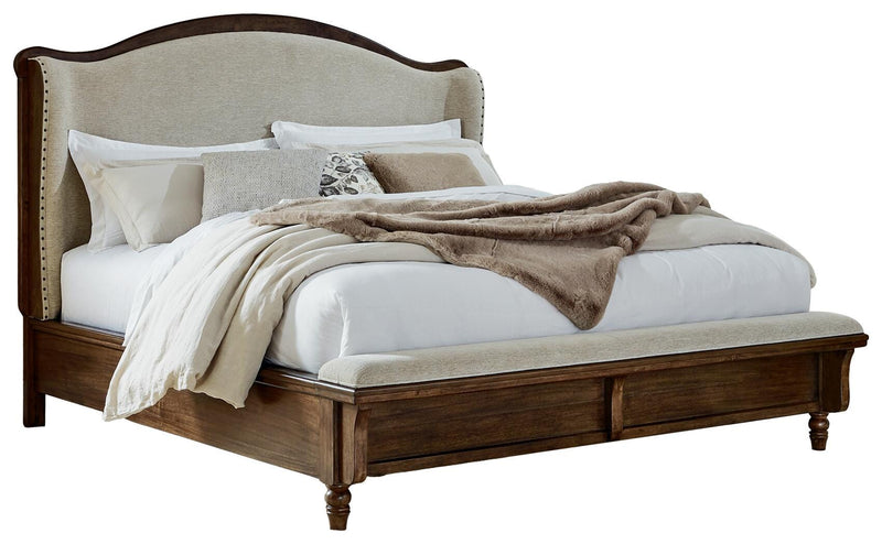 Cama con panel tapizado Sturlayne