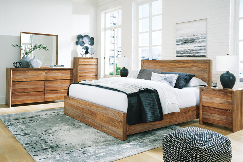 Juego de dormitorio con cama panel Dressonni