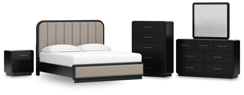 Juego de dormitorio con cama tapizada Rowanbeck