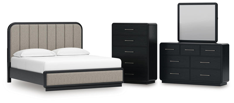 Juego de dormitorio con cama tapizada Rowanbeck