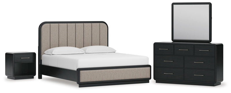 Juego de dormitorio con cama tapizada Rowanbeck