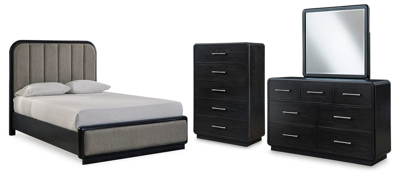 Juego de dormitorio con cama tapizada Rowanbeck