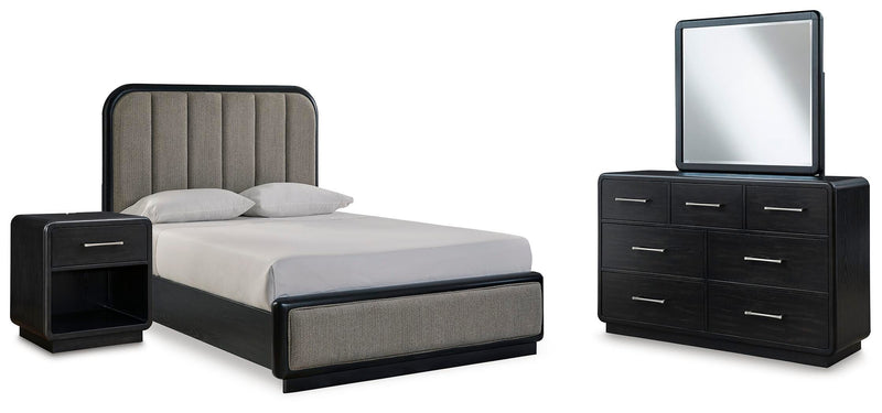 Juego de dormitorio con cama tapizada Rowanbeck