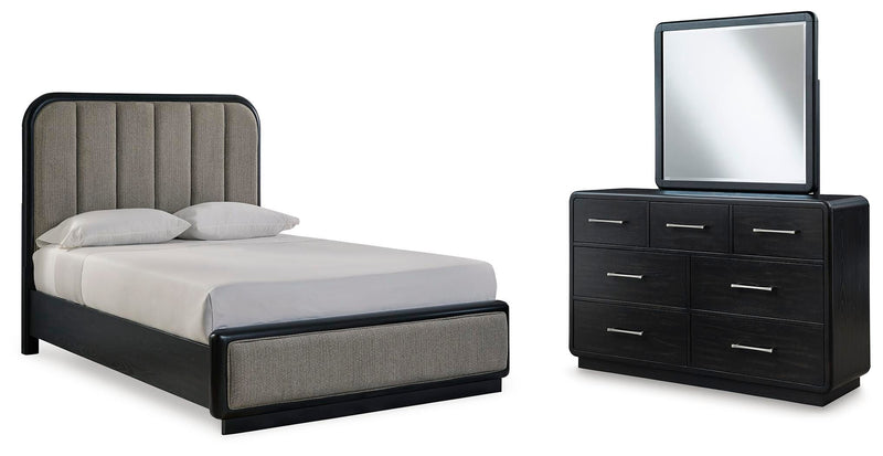 Juego de dormitorio con cama tapizada Rowanbeck