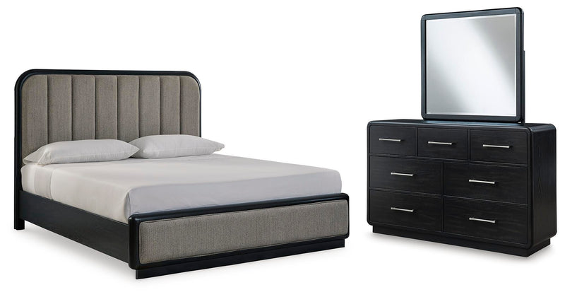 Juego de dormitorio con cama tapizada Rowanbeck