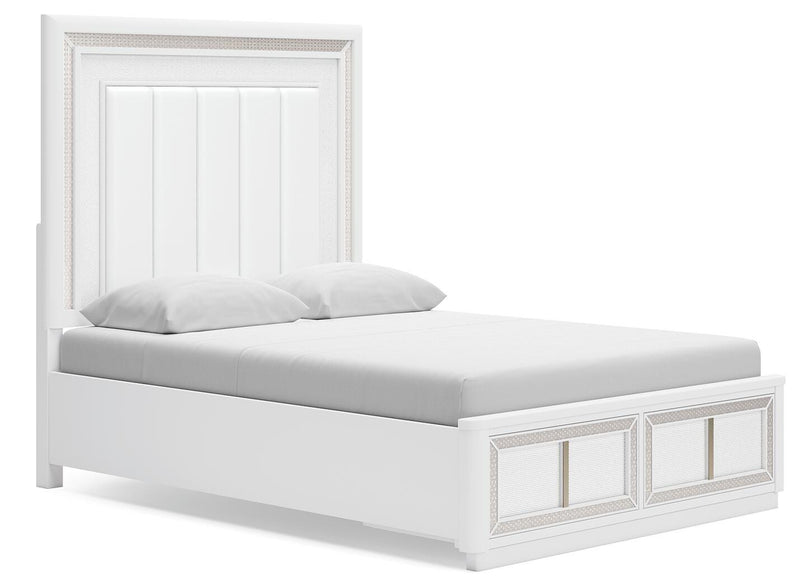 Cama de almacenamiento tapizada Chalanna