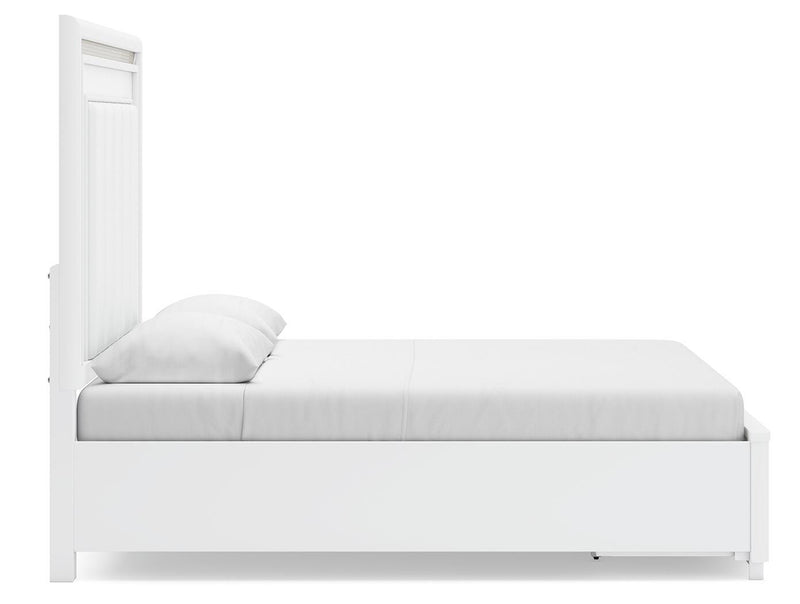 Cama de almacenamiento tapizada Chalanna