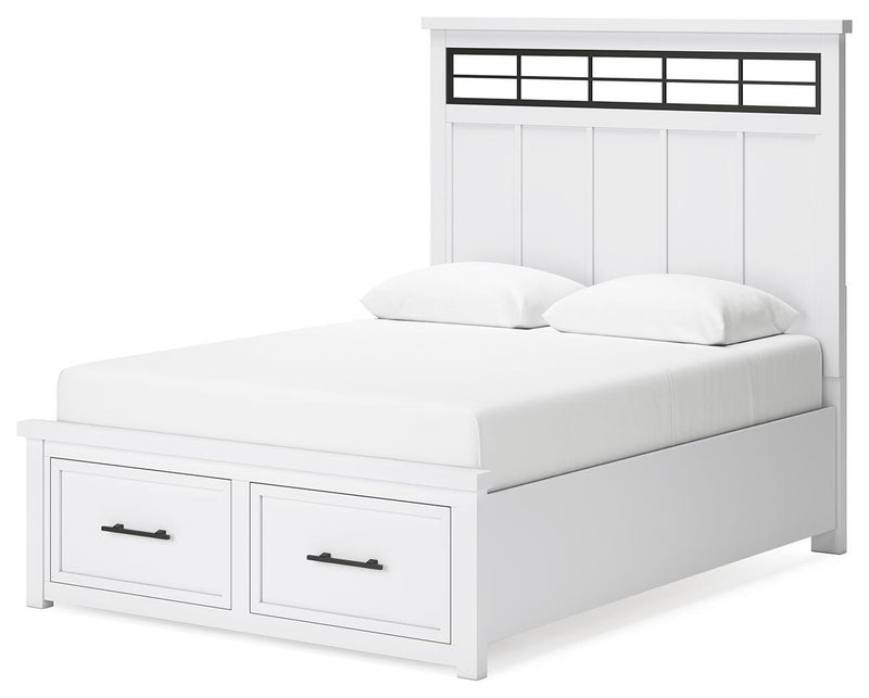 Cama Ashbryn con panel de almacenamiento