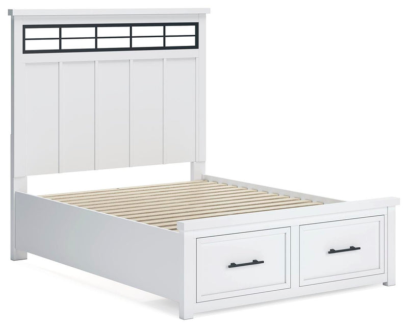 Cama Ashbryn con panel de almacenamiento