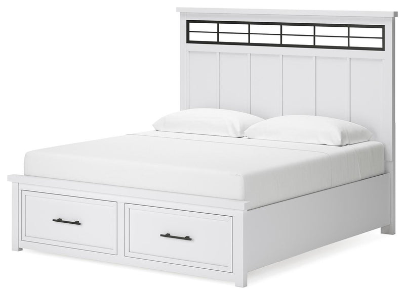 Cama Ashbryn con panel de almacenamiento