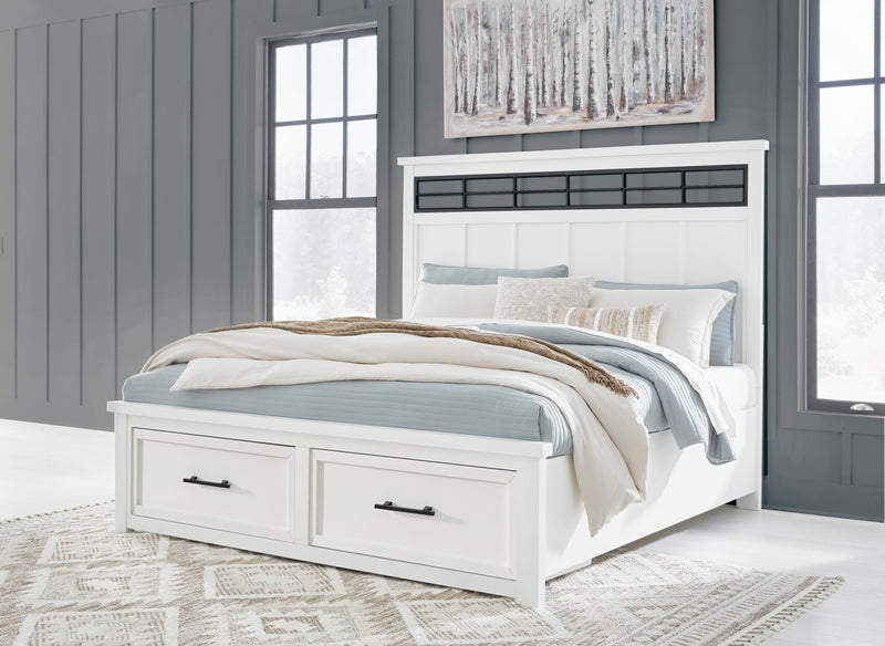 Cama Ashbryn con panel de almacenamiento