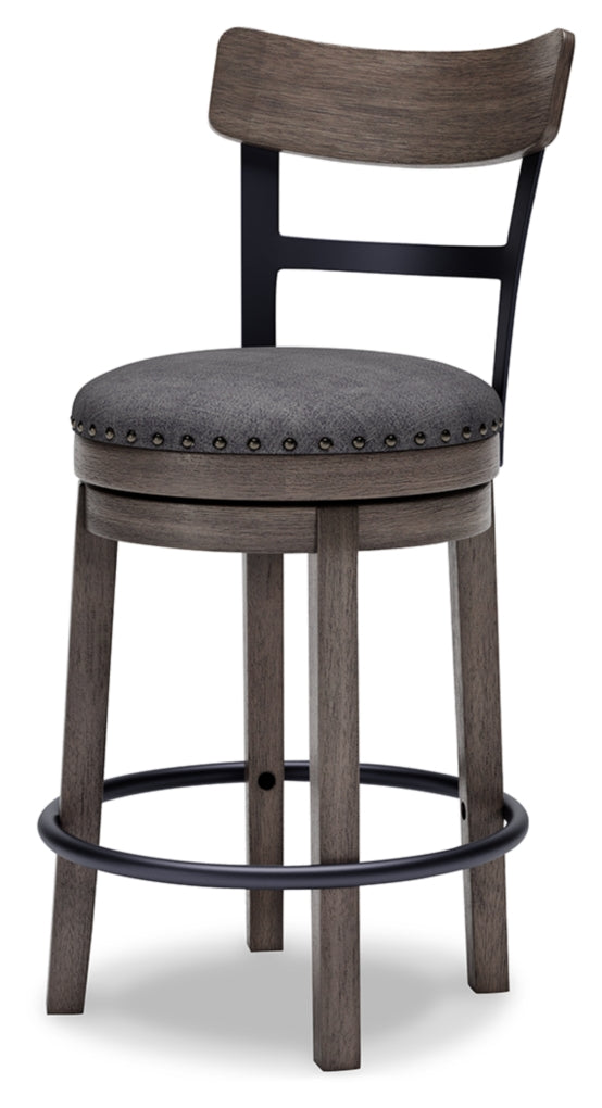 Taburete de bar giratorio tapizado Caitbrook