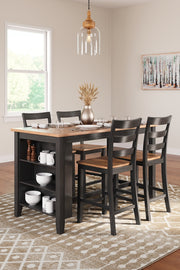 Gesthaven Dining Set (Up to 4 Barstools)