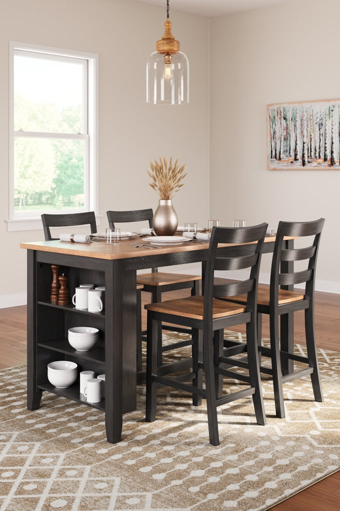 Gesthaven Dining Set (Up to 4 Barstools)
