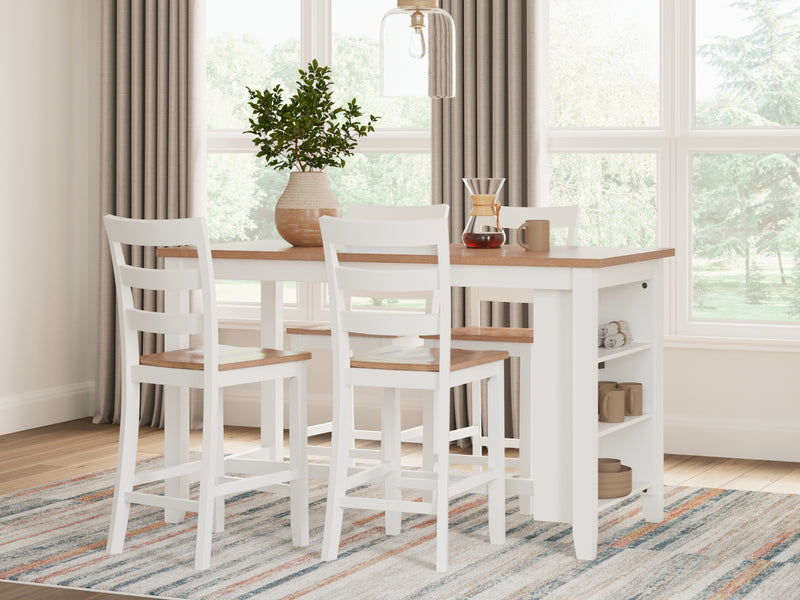 Gesthaven Dining Set (Up to 4 Barstools)