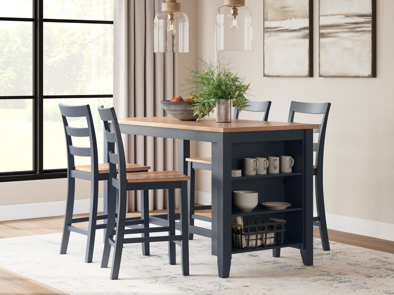 Gesthaven Dining Set (Up to 4 Barstools)
