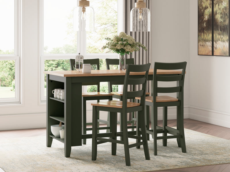 Gesthaven Dining Set (Up to 4 Barstools)
