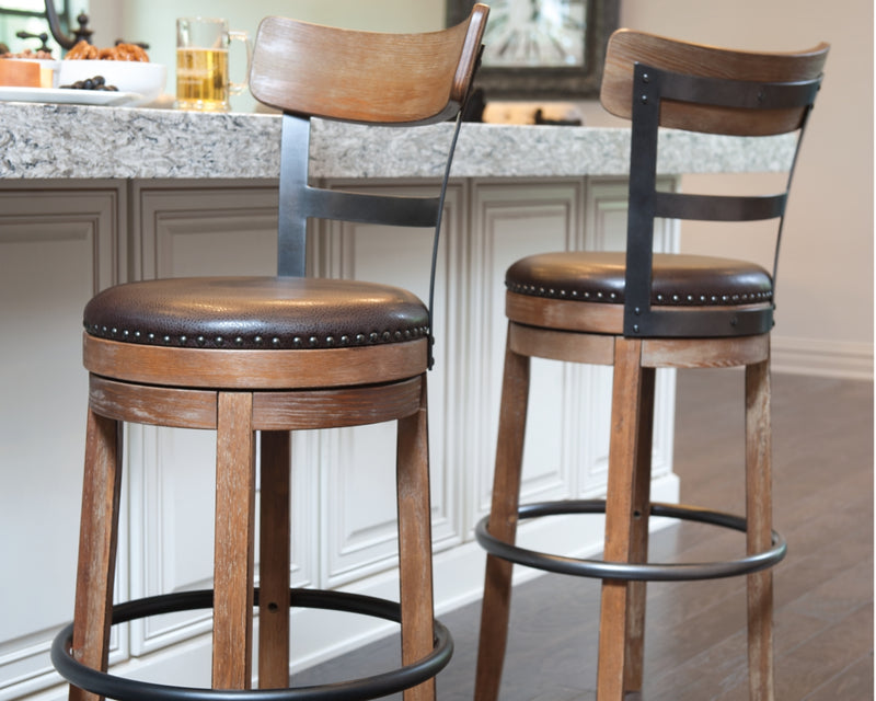 Pinnadel Tall Upholstered Swivel Barstool