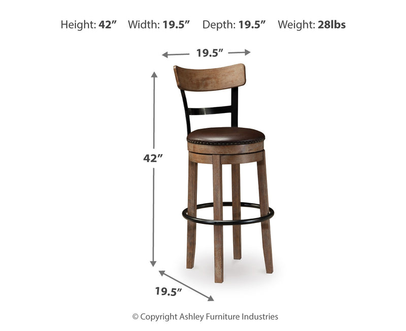 Pinnadel Tall Upholstered Swivel Barstool