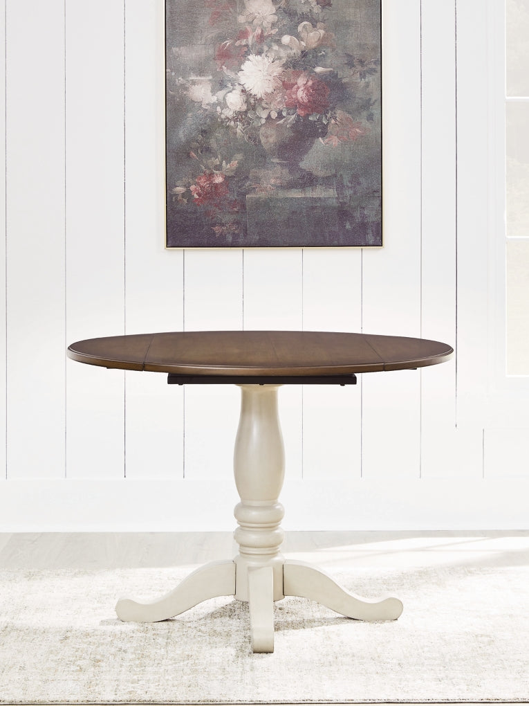 Mellintine Round Dining Room Drop Leaf Table