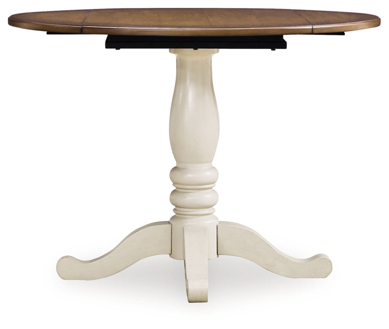 Mellintine Round Dining Room Drop Leaf Table