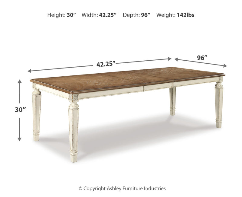 Mesa de comedor extensible Realyn RECT