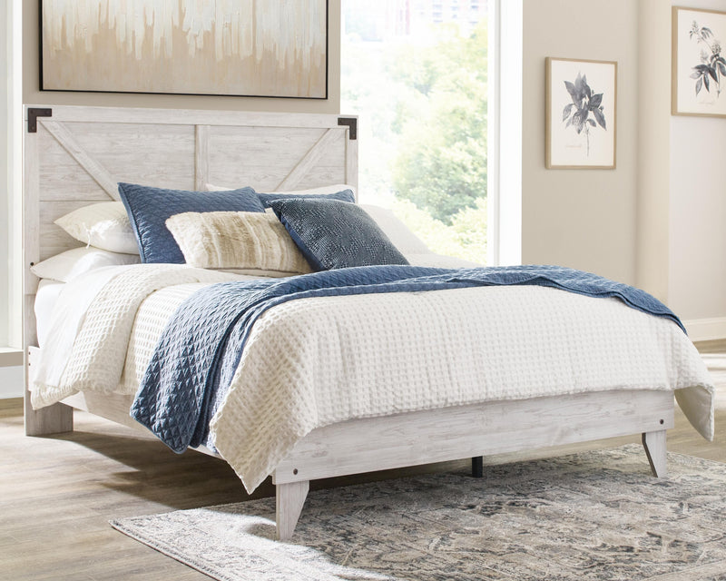 Cama de plataforma con panel de Shawburn Crossbuck