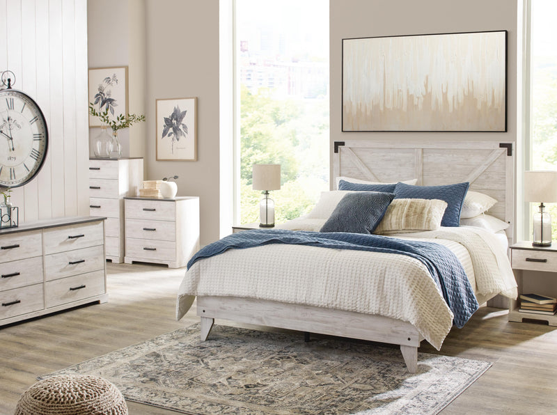 Cama de plataforma con panel de Shawburn Crossbuck