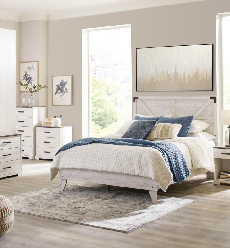 Cama de plataforma con panel de Shawburn Crossbuck