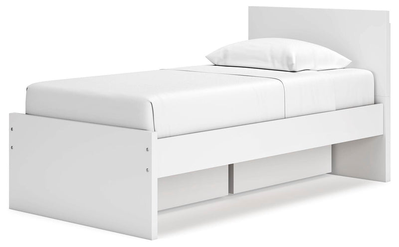 Cama con plataforma Onita con 1 compartimento de almacenamiento lateral