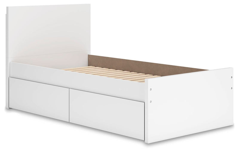 Cama con plataforma Onita con 1 compartimento de almacenamiento lateral